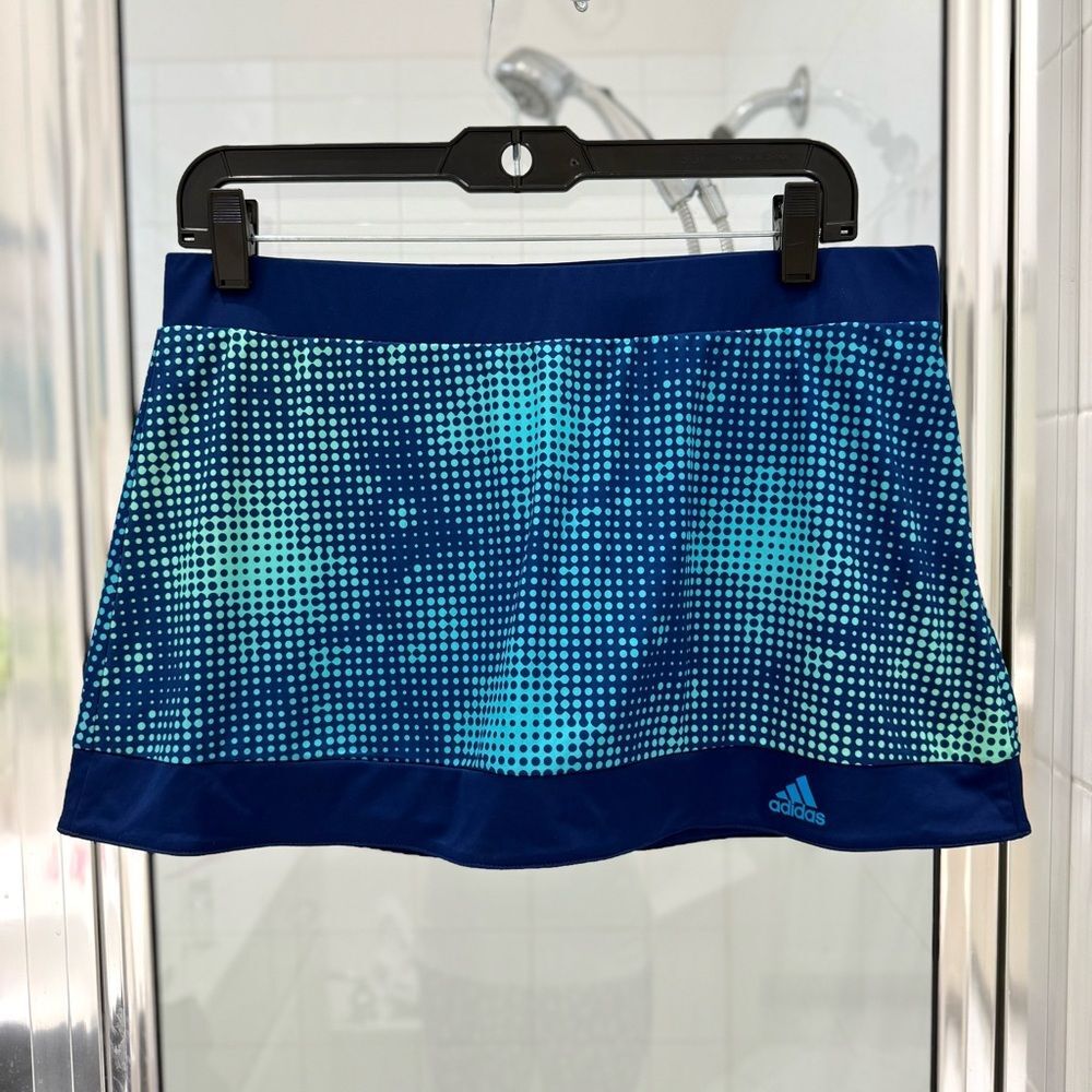 Adidas Tennis Skirt Navy Teal Polka Dots size Medium